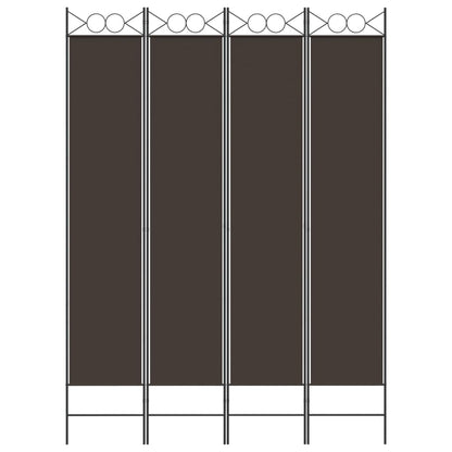 vidaXL 4-Panel Room Divider Brown 160x220 cm Fabric
