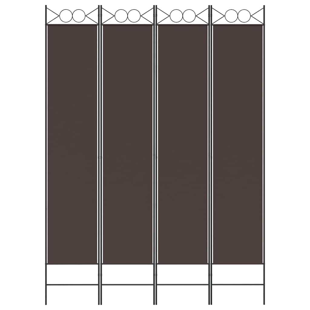 vidaXL 4-Panel Room Divider Brown 160x220 cm Fabric