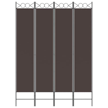 vidaXL 4-Panel Room Divider Brown 160x220 cm Fabric
