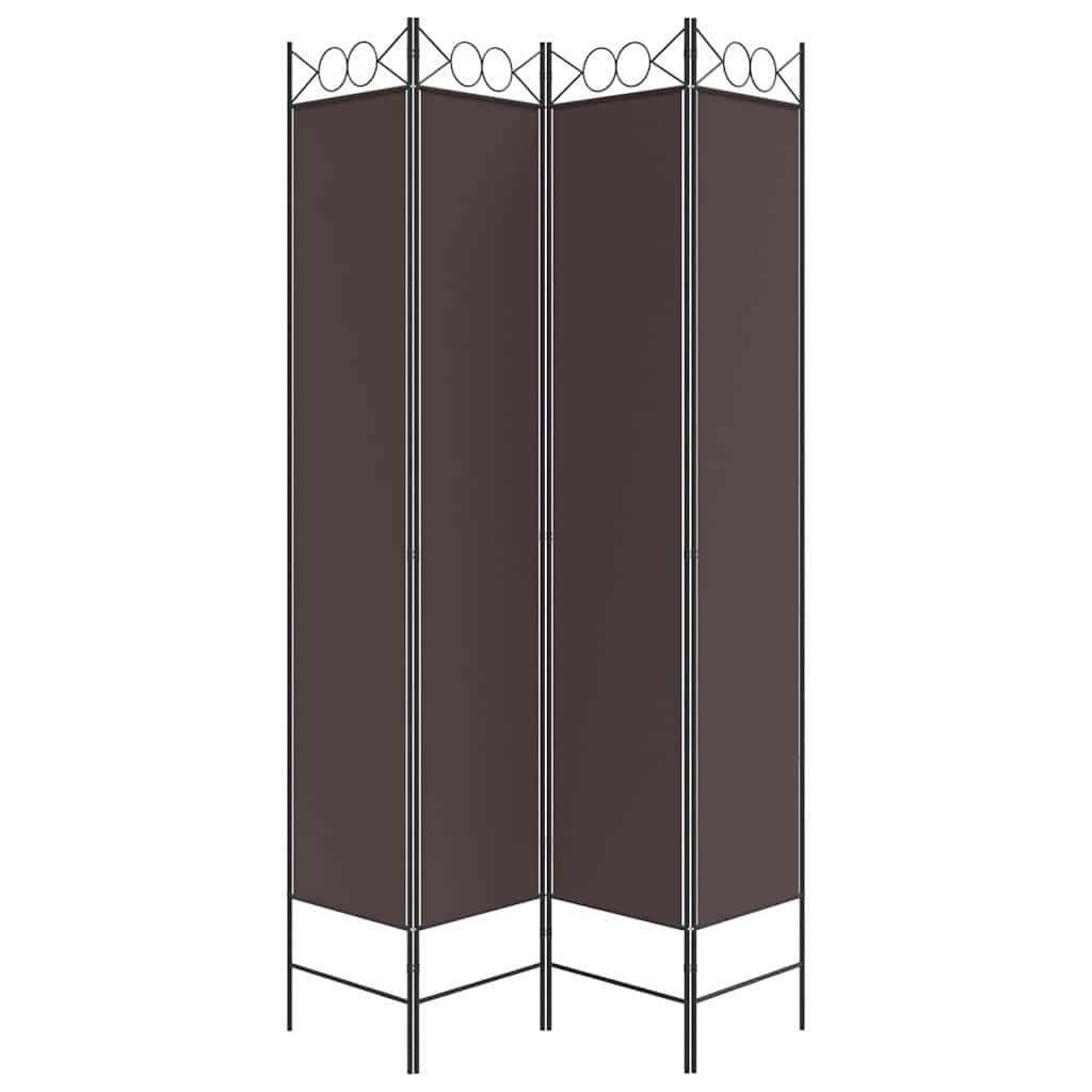 vidaXL 4-Panel Room Divider Brown 160x220 cm Fabric