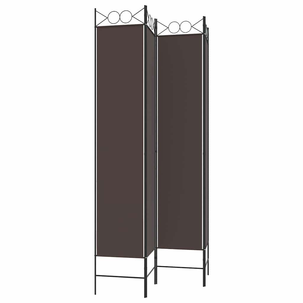 vidaXL 4-Panel Room Divider Brown 160x220 cm Fabric