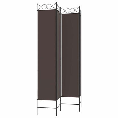 vidaXL 4-Panel Room Divider Brown 160x220 cm Fabric