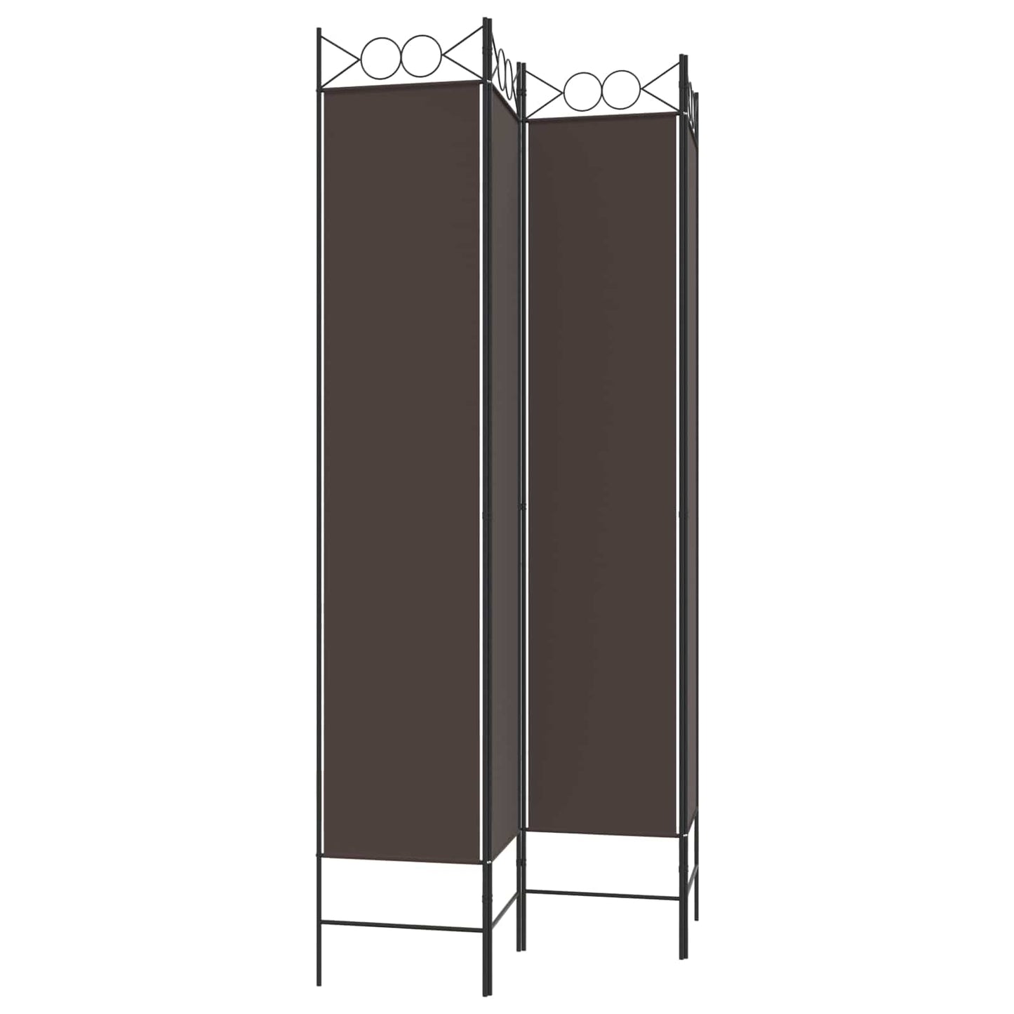 vidaXL 4-Panel Room Divider Brown 160x220 cm Fabric