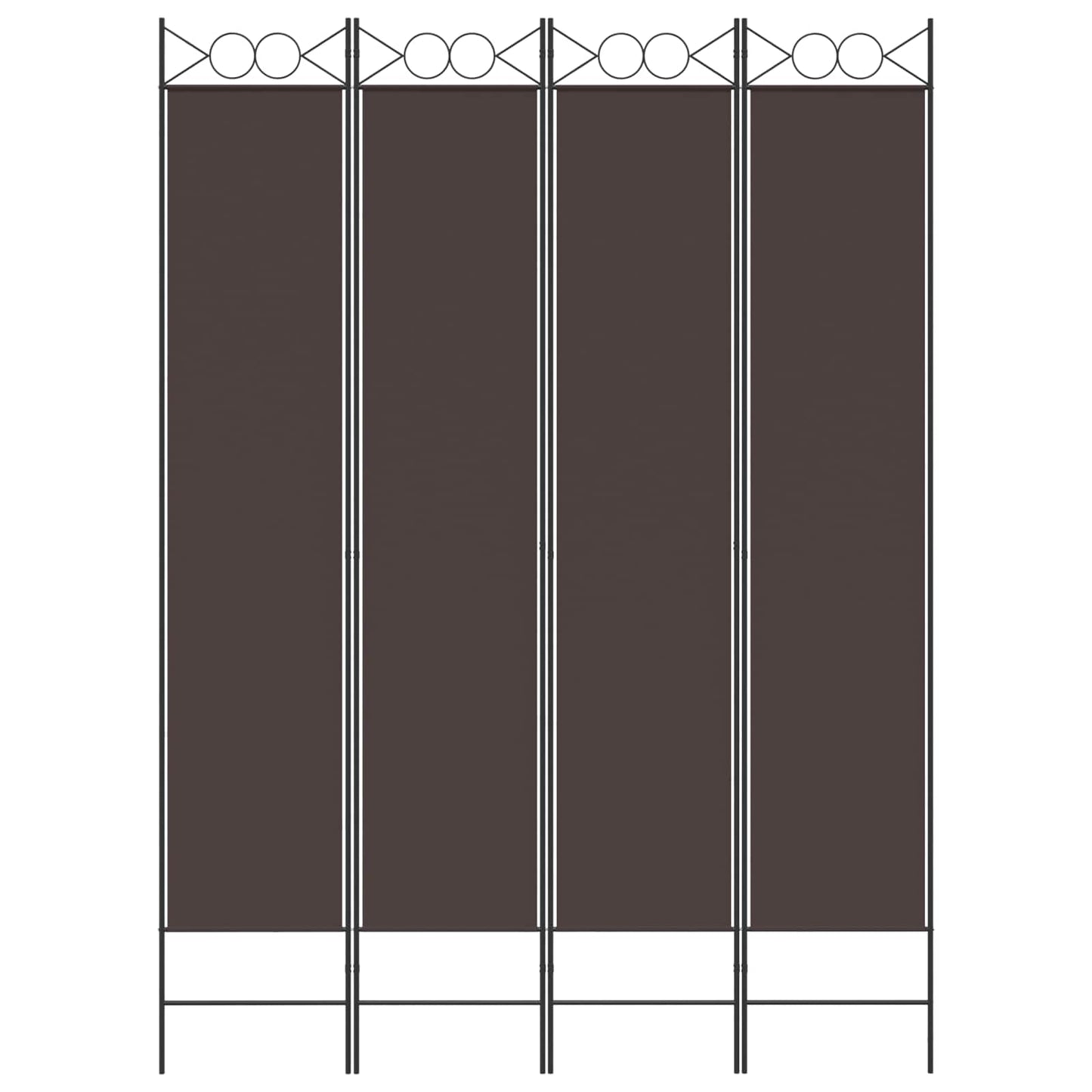 vidaXL 4-Panel Room Divider Brown 160x220 cm Fabric
