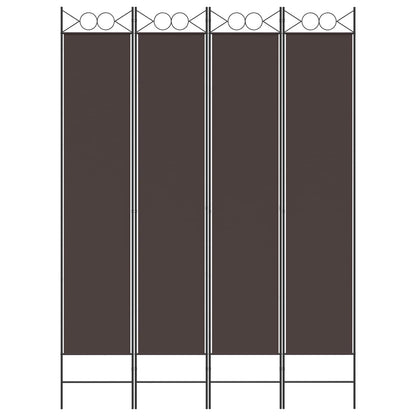 vidaXL 4-Panel Room Divider Brown 160x220 cm Fabric