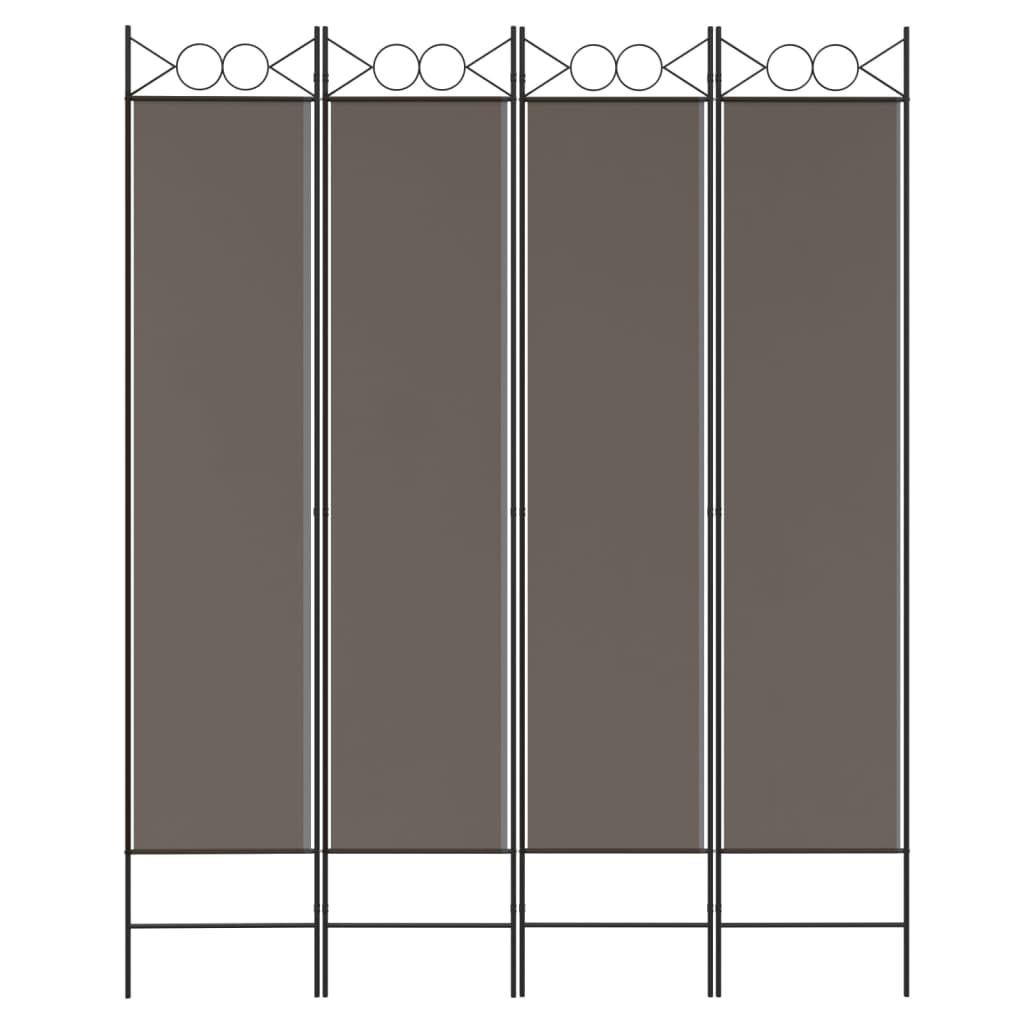 vidaXL 4-Panel Room Divider Anthracite 160x220 cm Fabric