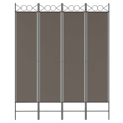 vidaXL 4-Panel Room Divider Anthracite 160x220 cm Fabric