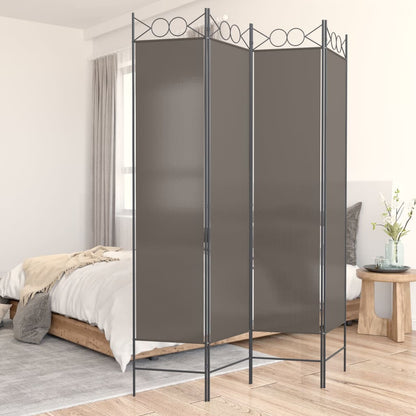 vidaXL 4-Panel Room Divider Anthracite 160x220 cm Fabric