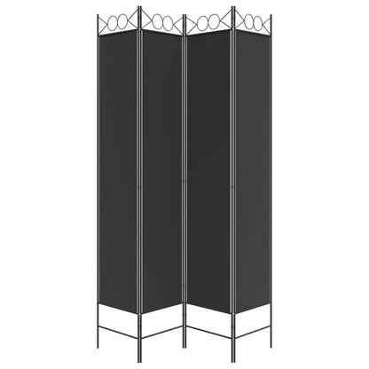 vidaXL 4-Panel Room Divider Black 160x220 cm Fabric