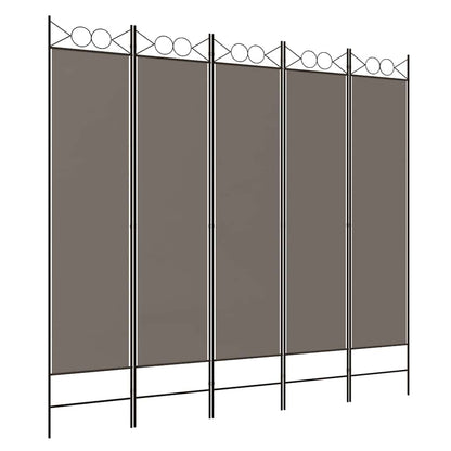 vidaXL 5-Panel Room Divider Anthracite 200x220 cm Fabric