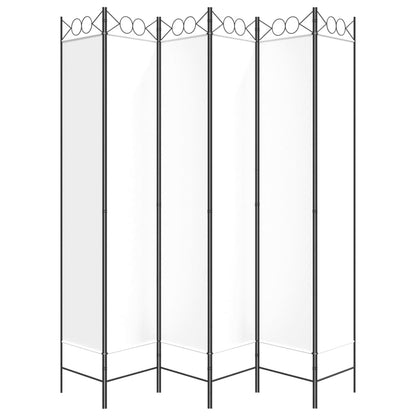 vidaXL 6-Panel Room Divider White 240x220 cm Fabric