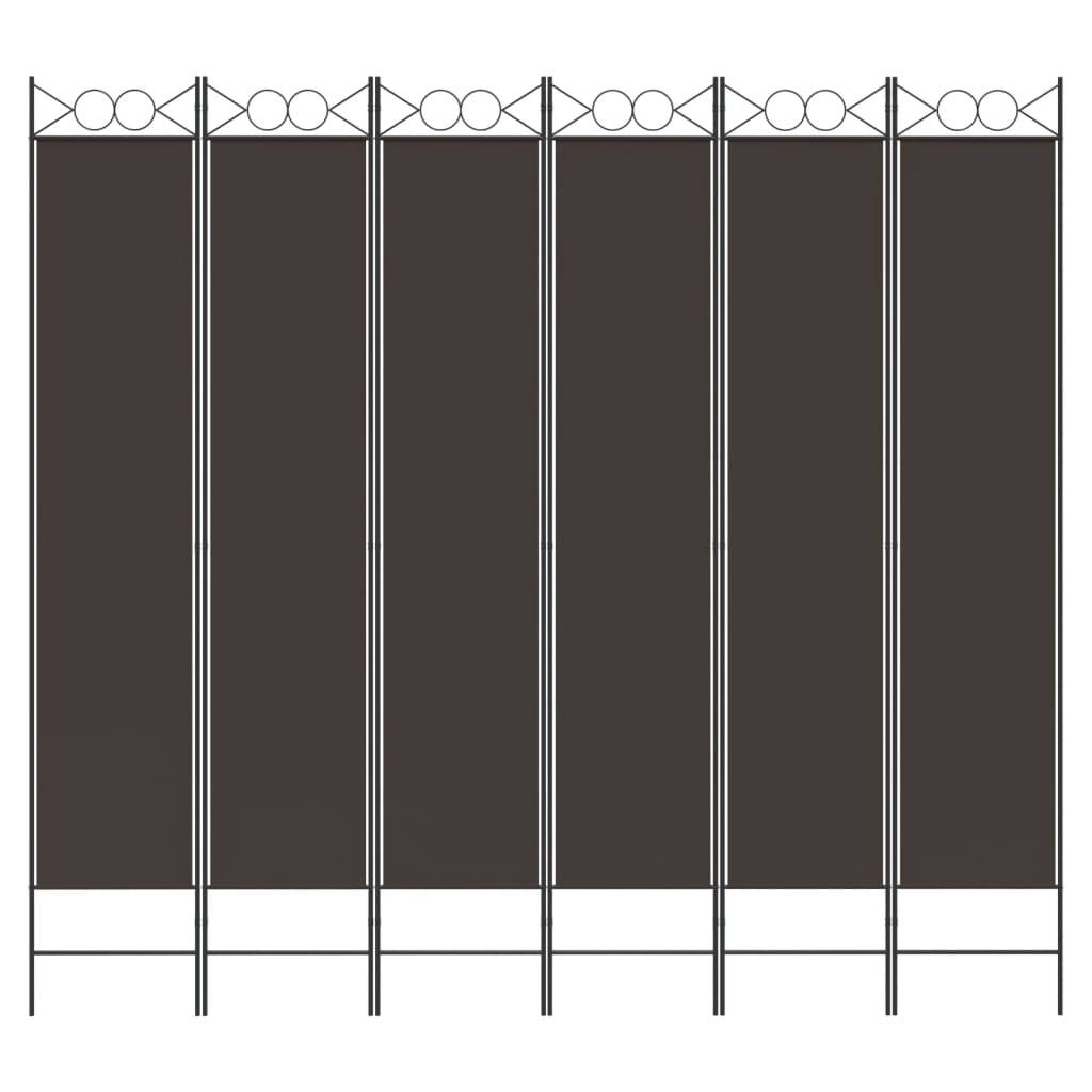vidaXL 6-Panel Room Divider Brown 240x220 cm Fabric