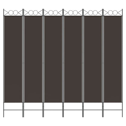 vidaXL 6-Panel Room Divider Brown 240x220 cm Fabric
