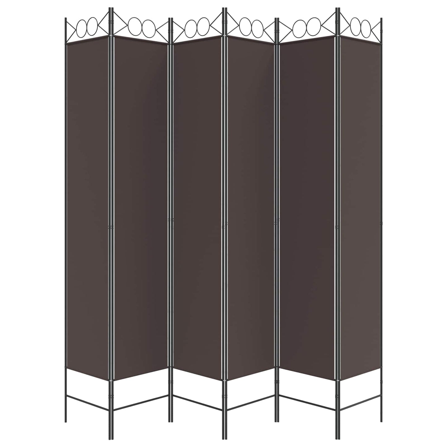 vidaXL 6-Panel Room Divider Brown 240x220 cm Fabric