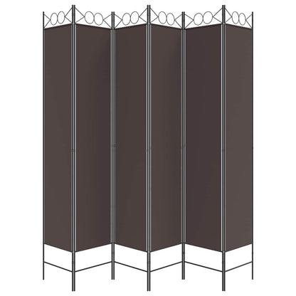 vidaXL 6-Panel Room Divider Brown 240x220 cm Fabric