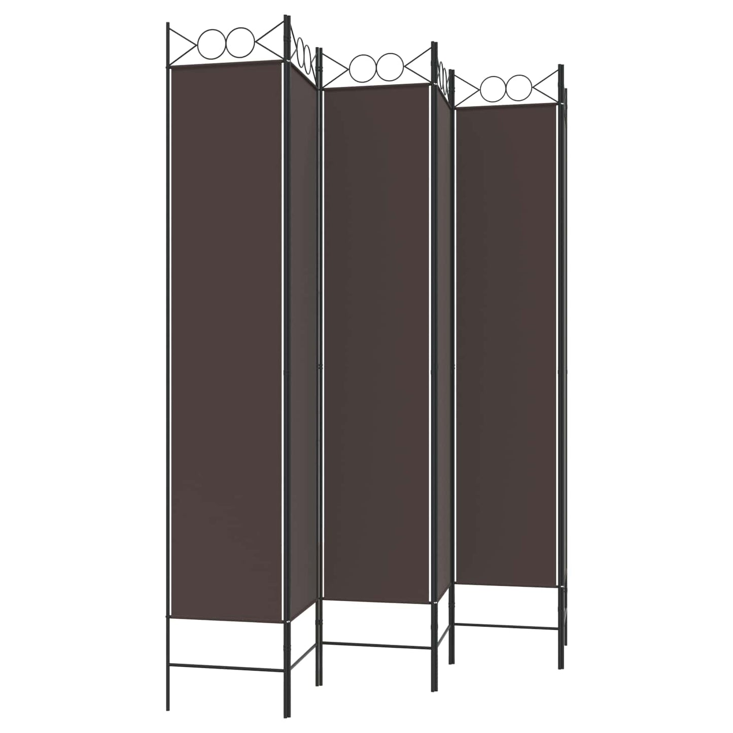 vidaXL 6-Panel Room Divider Brown 240x220 cm Fabric
