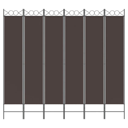 vidaXL 6-Panel Room Divider Brown 240x220 cm Fabric