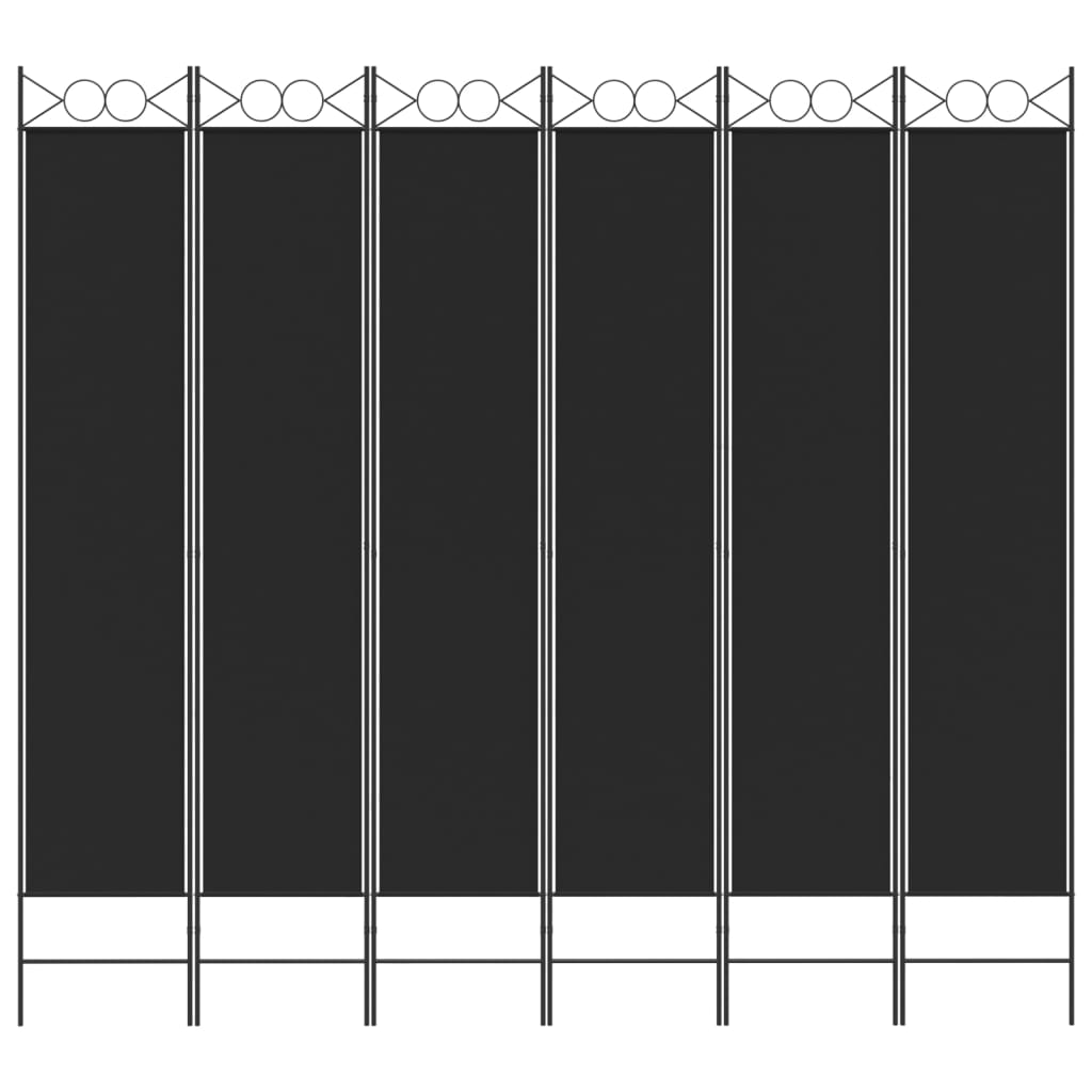 vidaXL 6-Panel Room Divider Black 240x220 cm Fabric