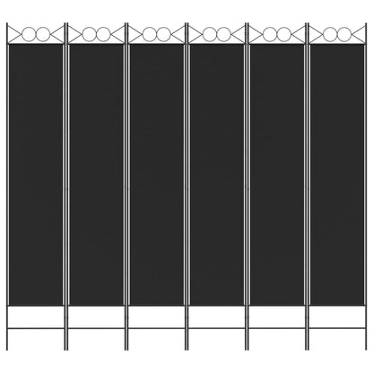 vidaXL 6-Panel Room Divider Black 240x220 cm Fabric