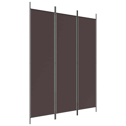vidaXL 3-Panel Room Divider Brown 150x200 cm Fabric