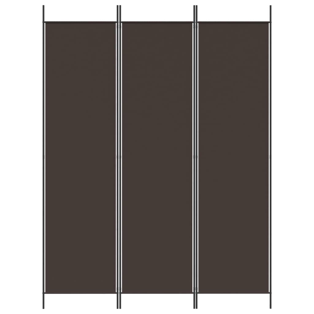 vidaXL 3-Panel Room Divider Brown 150x200 cm Fabric