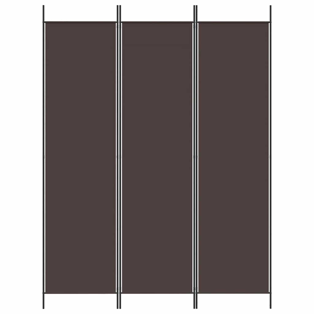 vidaXL 3-Panel Room Divider Brown 150x200 cm Fabric