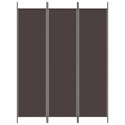 vidaXL 3-Panel Room Divider Brown 150x200 cm Fabric