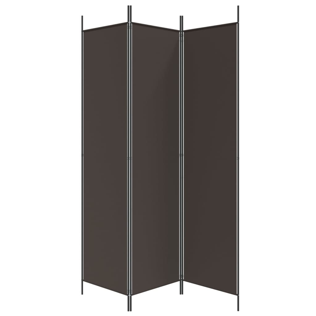 vidaXL 3-Panel Room Divider Brown 150x200 cm Fabric