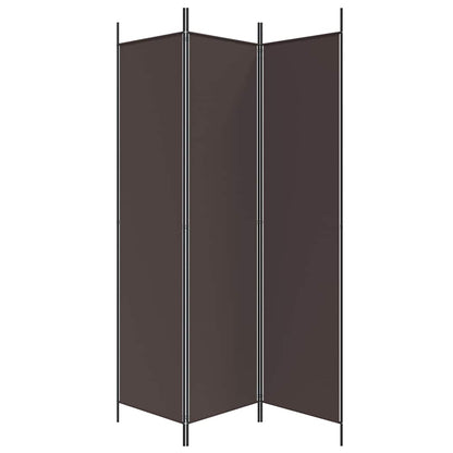 vidaXL 3-Panel Room Divider Brown 150x200 cm Fabric