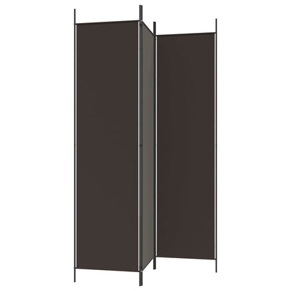 vidaXL 3-Panel Room Divider Brown 150x200 cm Fabric