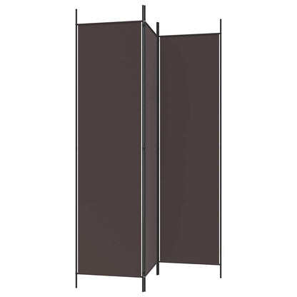 vidaXL 3-Panel Room Divider Brown 150x200 cm Fabric