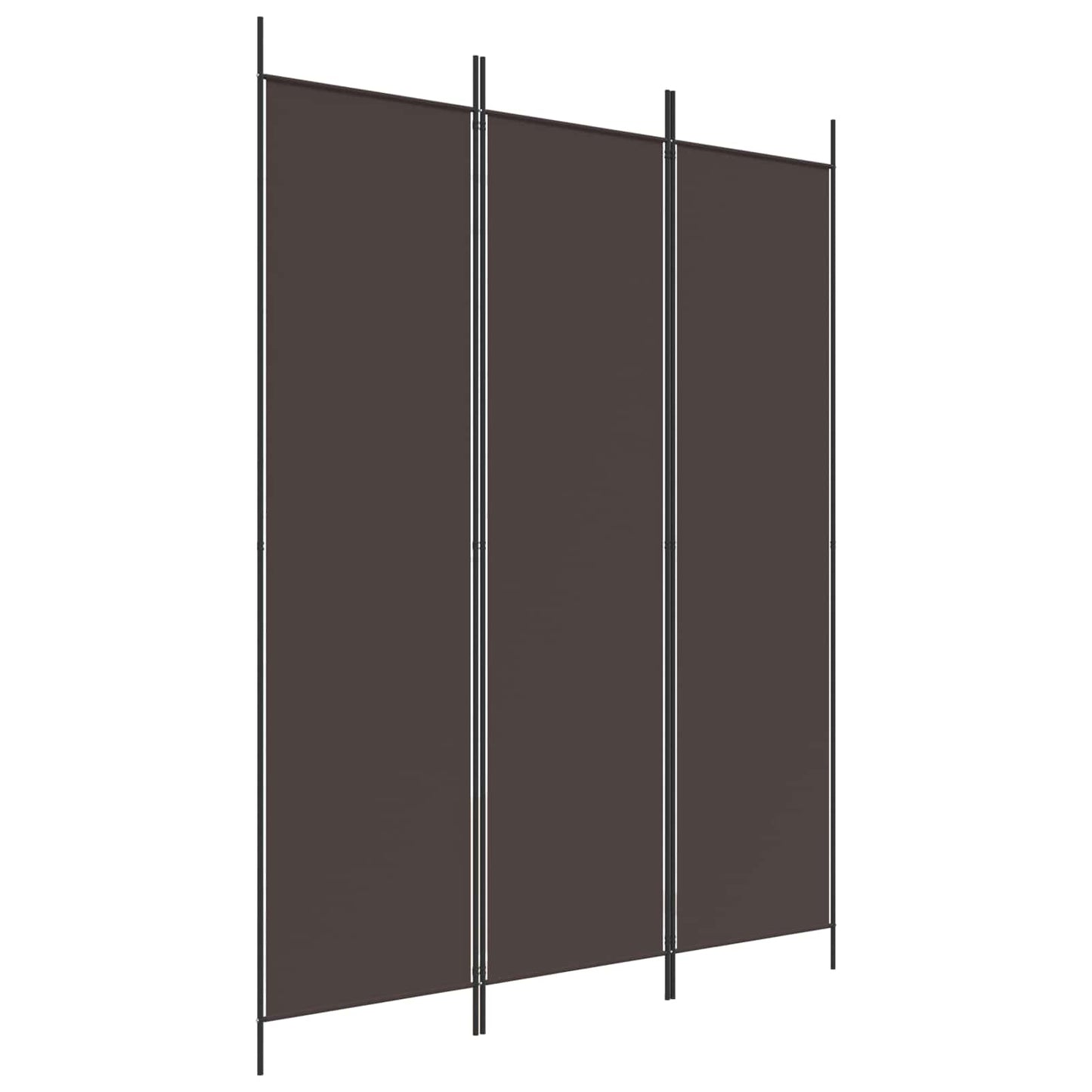 vidaXL 3-Panel Room Divider Brown 150x200 cm Fabric