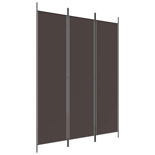 vidaXL 3-Panel Room Divider Brown 150x200 cm Fabric