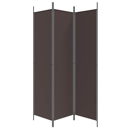 vidaXL 3-Panel Room Divider Brown 150x200 cm Fabric