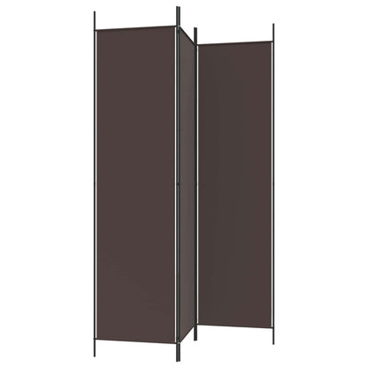 vidaXL 3-Panel Room Divider Brown 150x200 cm Fabric