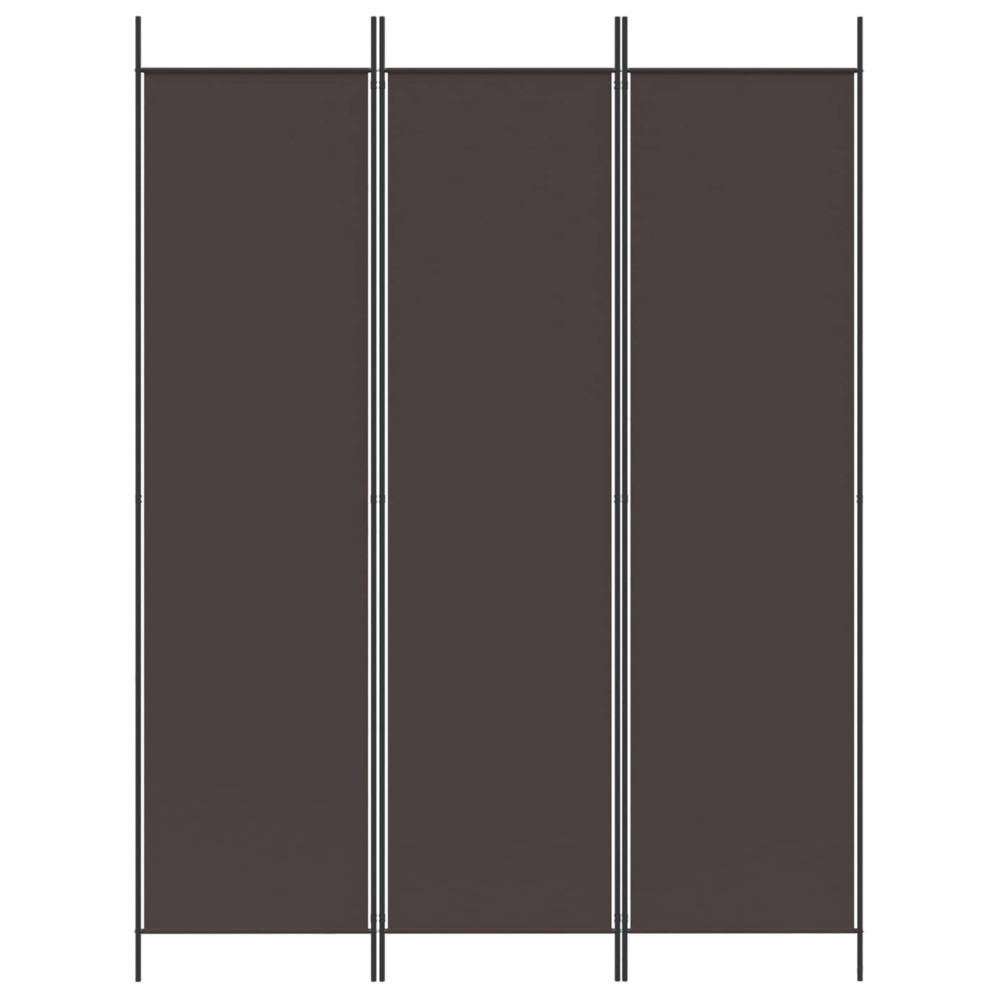 vidaXL 3-Panel Room Divider Brown 150x200 cm Fabric