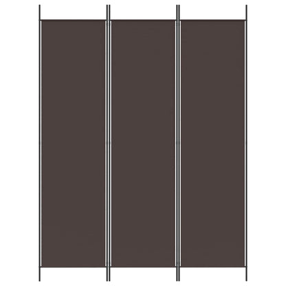 vidaXL 3-Panel Room Divider Brown 150x200 cm Fabric