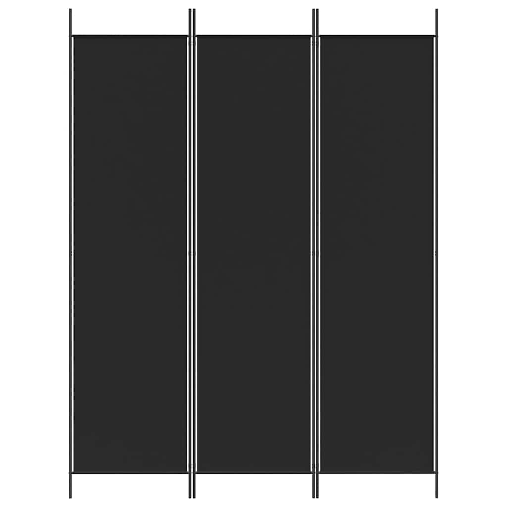 vidaXL 3-Panel Room Divider Black 150x200 cm Fabric