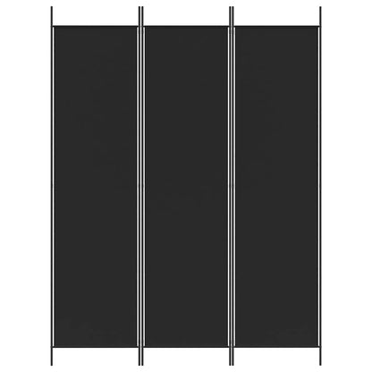 vidaXL 3-Panel Room Divider Black 150x200 cm Fabric