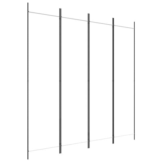 vidaXL 4-Panel Room Divider White 200x200 cm Fabric