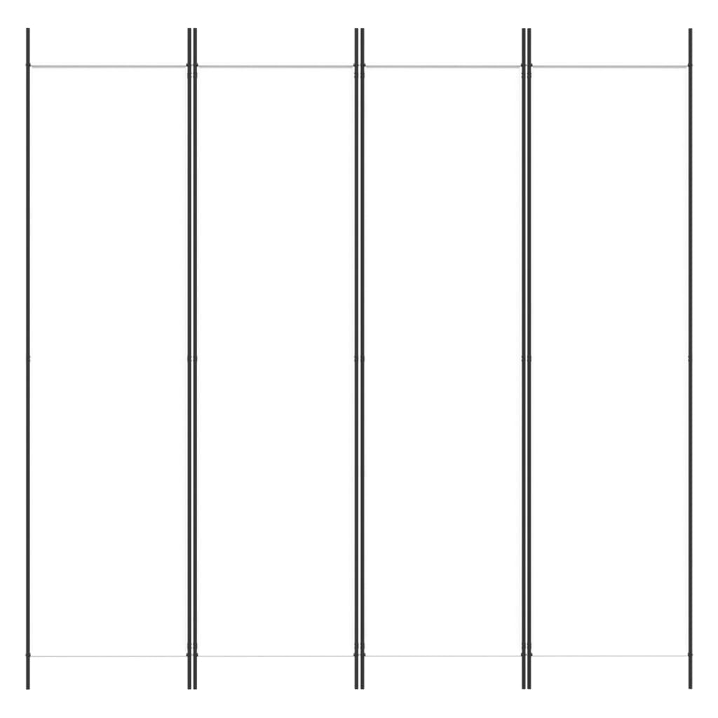 vidaXL 4-Panel Room Divider White 200x200 cm Fabric