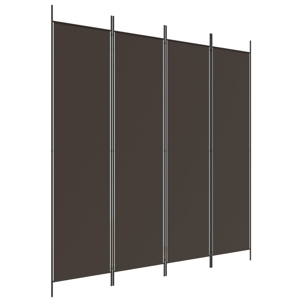 vidaXL 4-Panel Room Divider Brown 200x200 cm Fabric