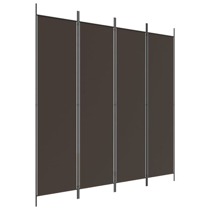 vidaXL 4-Panel Room Divider Brown 200x200 cm Fabric