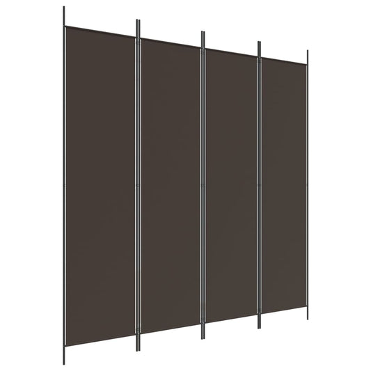 vidaXL 4-Panel Room Divider Brown 200x200 cm Fabric