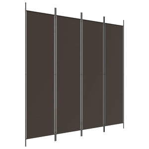 vidaXL 4-Panel Room Divider Brown 200x200 cm Fabric