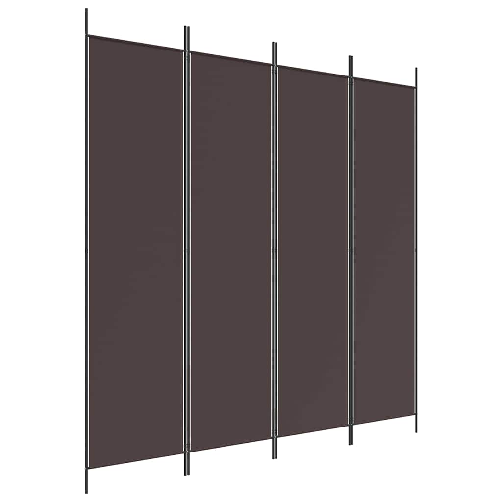 vidaXL 4-Panel Room Divider Brown 200x200 cm Fabric