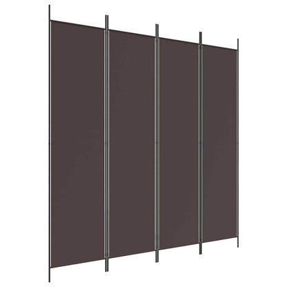 vidaXL 4-Panel Room Divider Brown 200x200 cm Fabric
