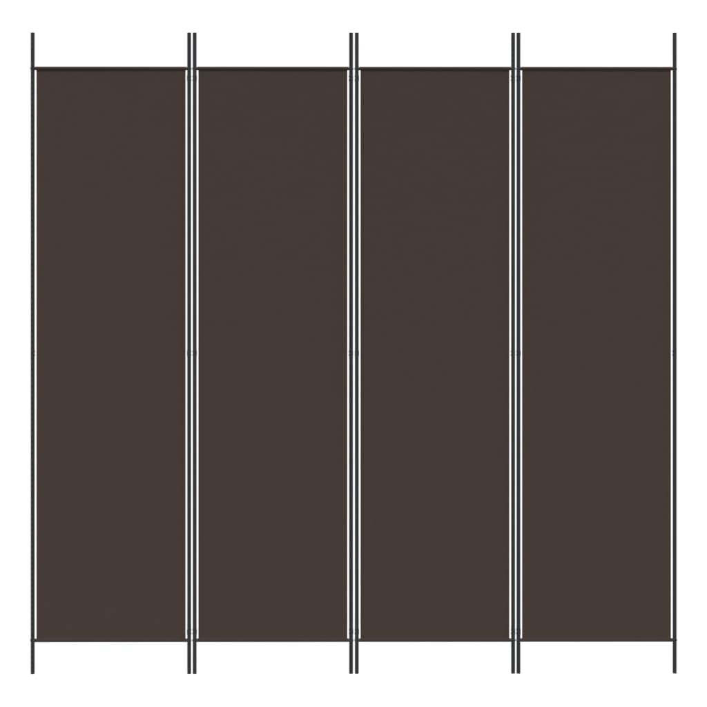 vidaXL 4-Panel Room Divider Brown 200x200 cm Fabric