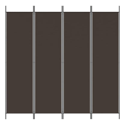 vidaXL 4-Panel Room Divider Brown 200x200 cm Fabric