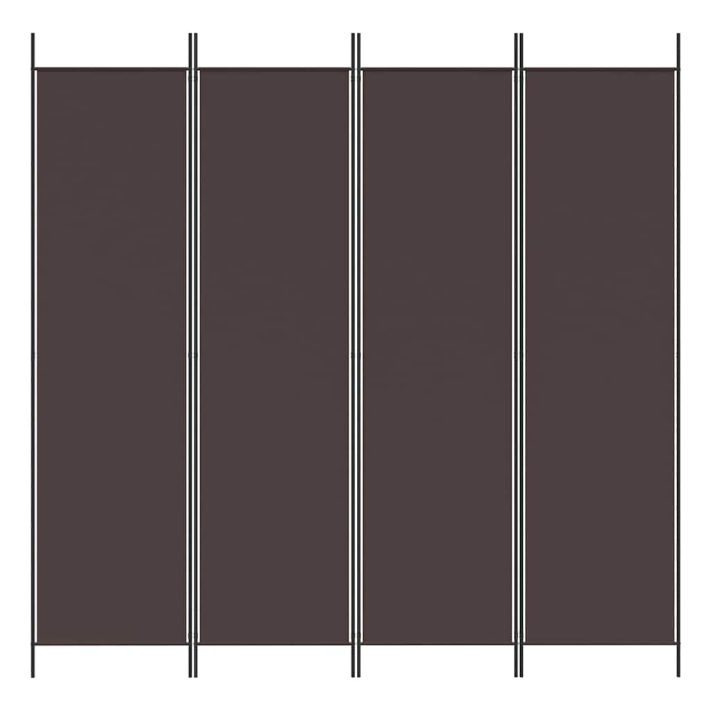 vidaXL 4-Panel Room Divider Brown 200x200 cm Fabric